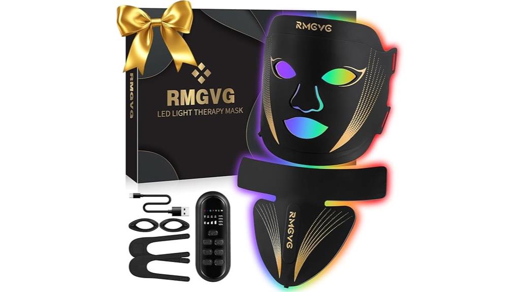 colorful red light facial mask