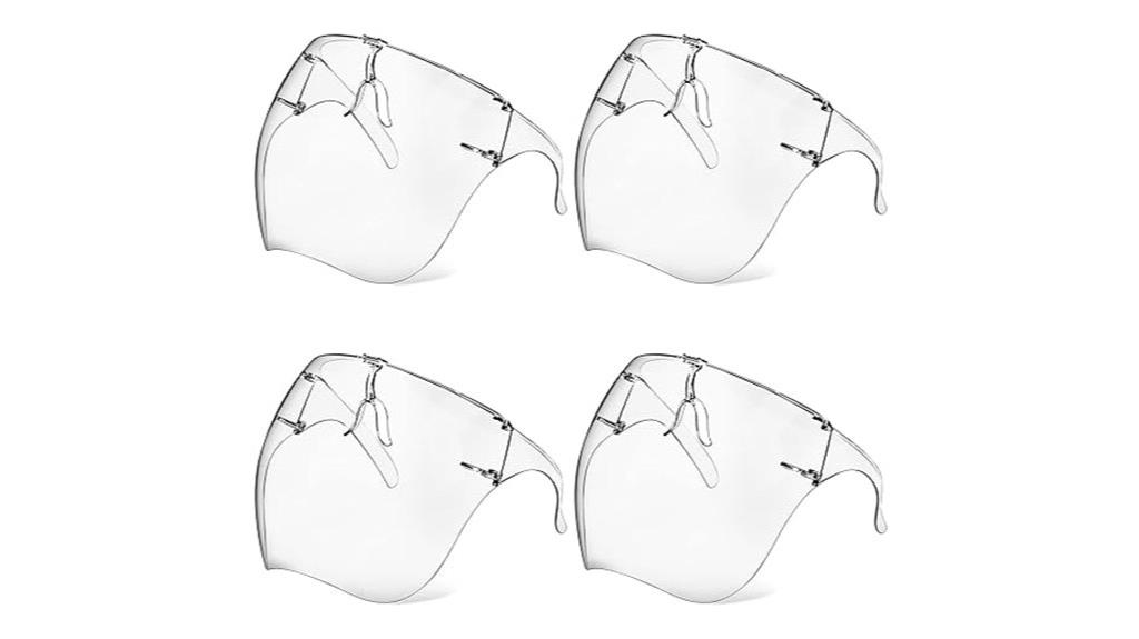 four pack reusable face shields