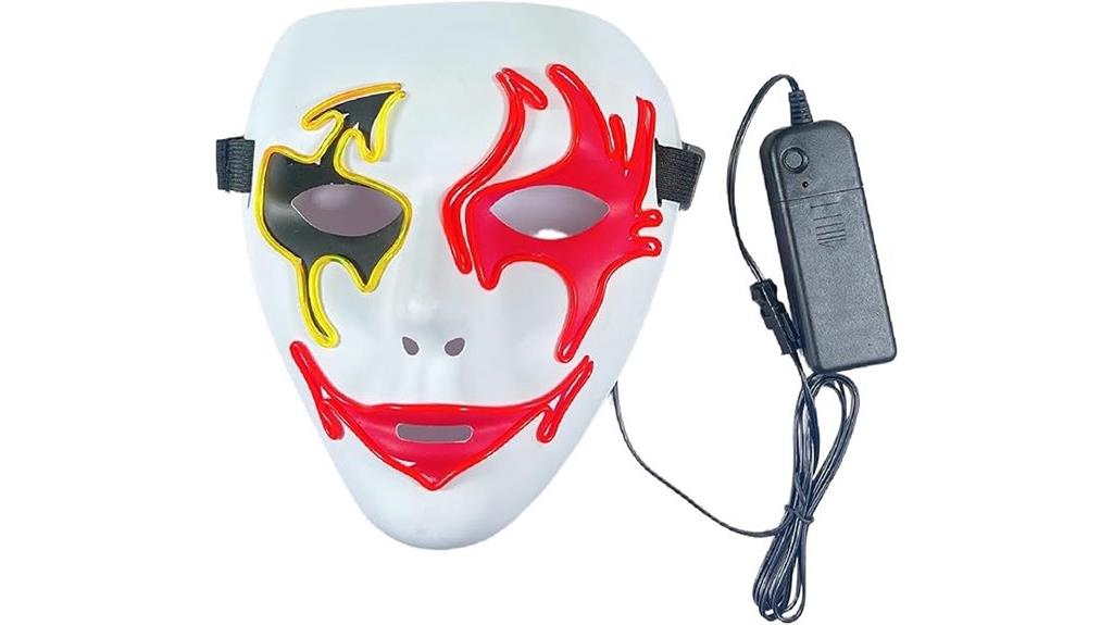 glowing led mask with adjustable strap