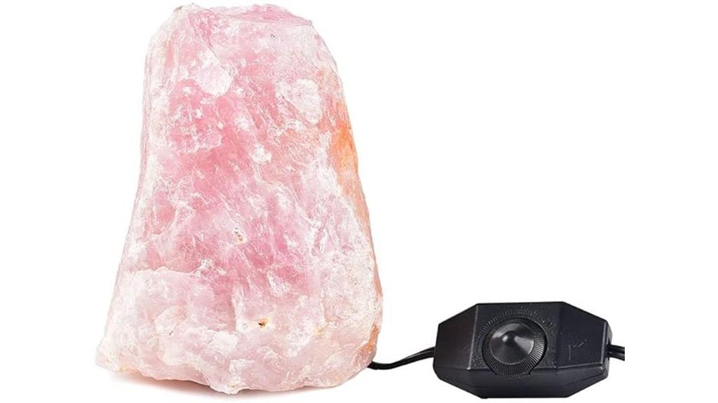 hand carved rose quartz lamp