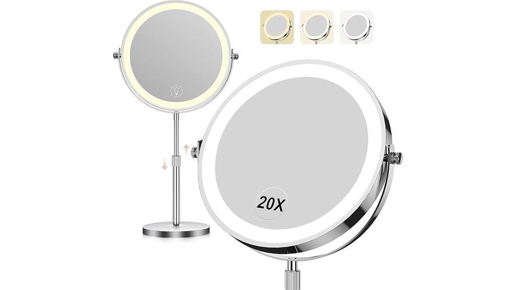 illuminated rotating makeup mirror