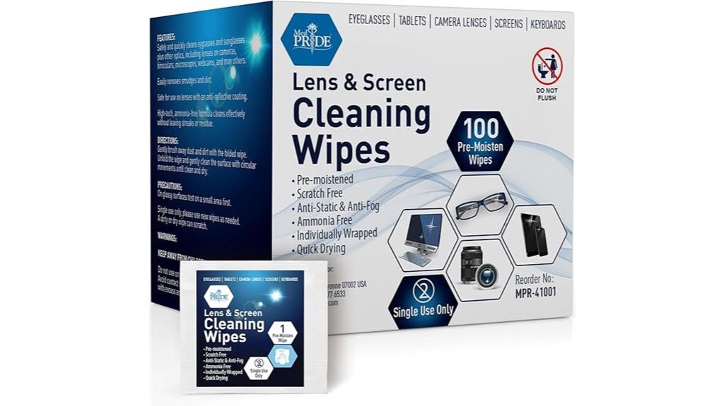 lens cleaning wipes pack