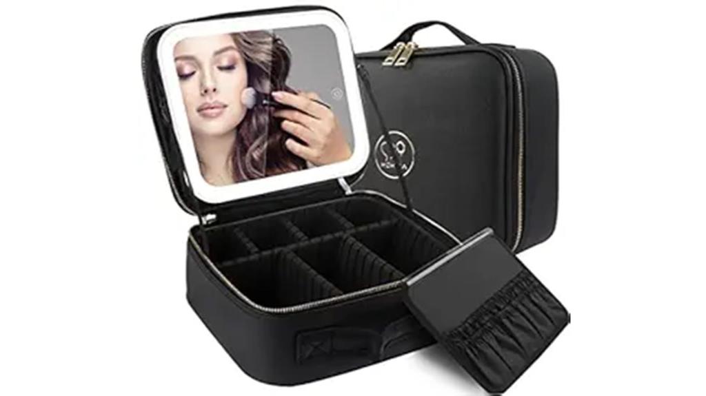 lighted mirror travel bag