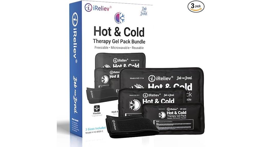 multiple size therapy gel packs