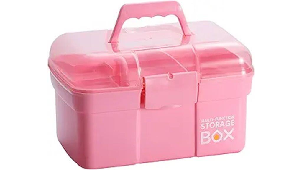 pink plastic storage organizer