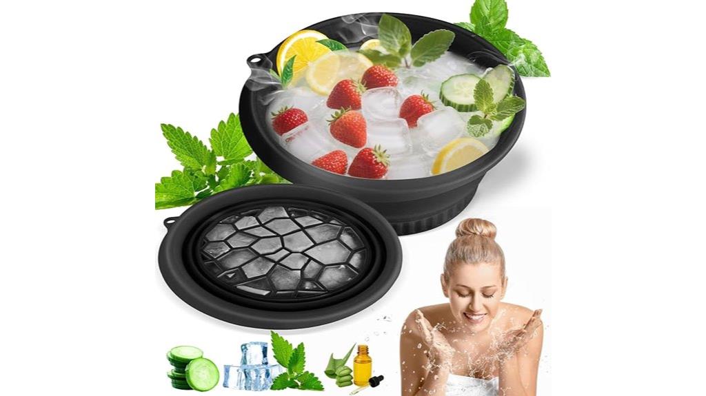 portable collapsible face ice bowl