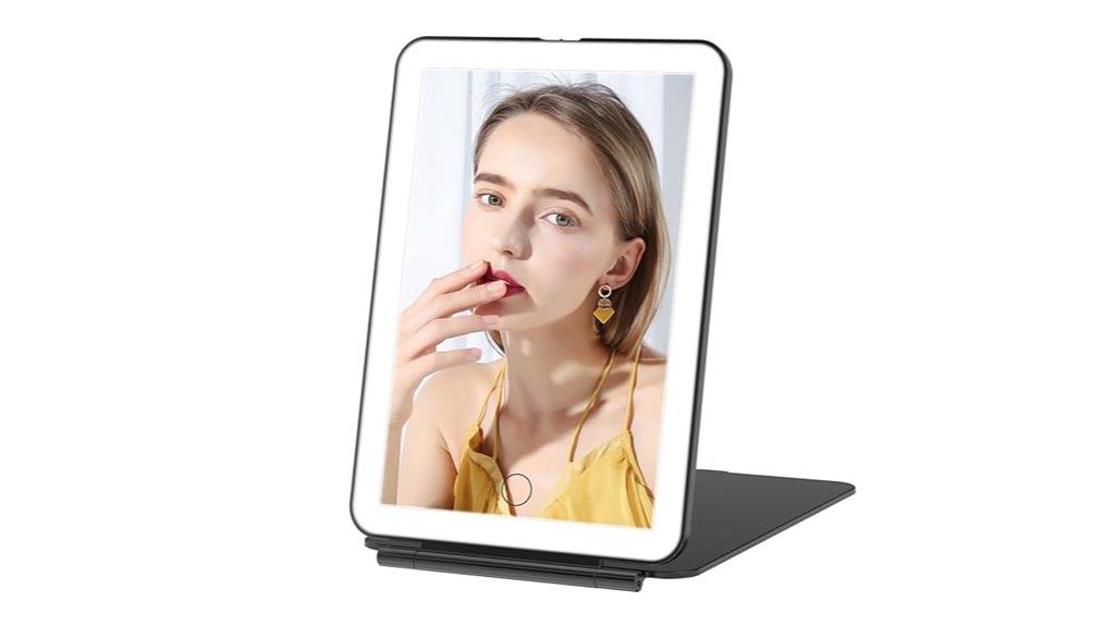 rechargeable led travel mirror