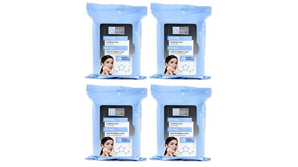 retinol makeup wipes four pack