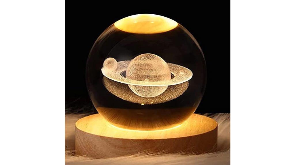 saturn crystal glass sphere