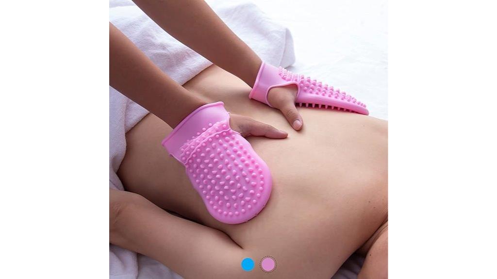 silicone exfoliating massage gloves