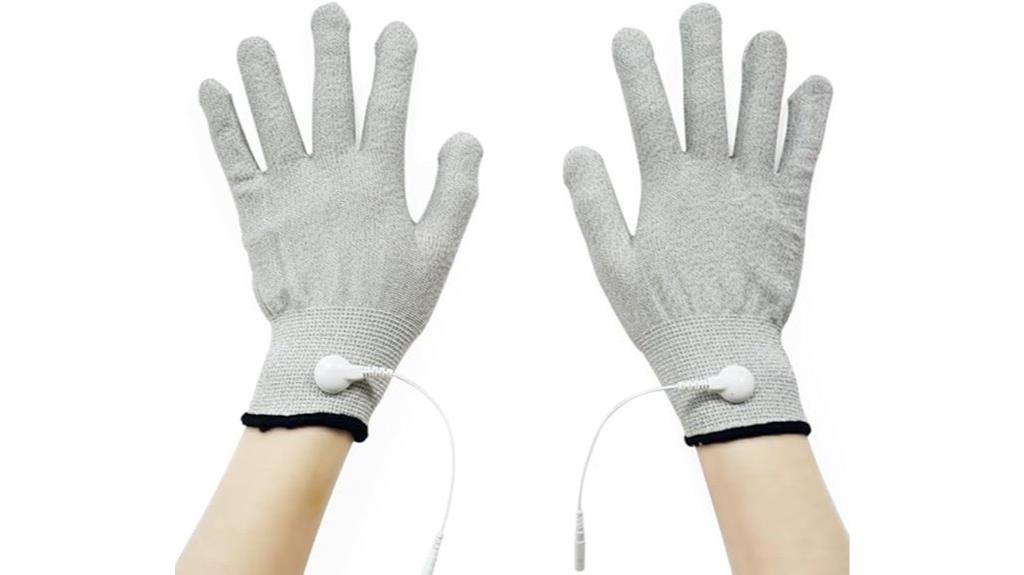 silver massage gloves set