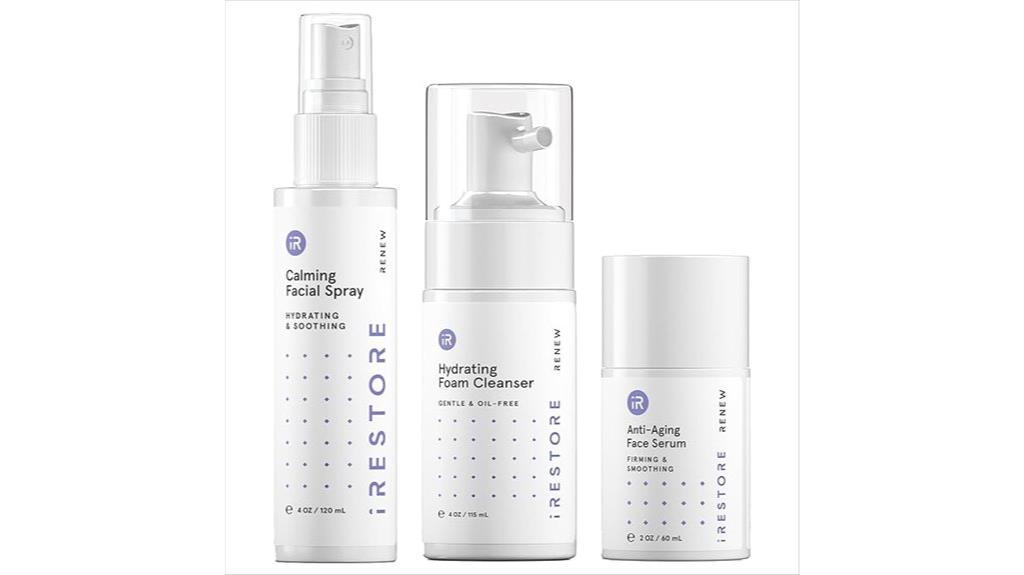 skincare set with red light