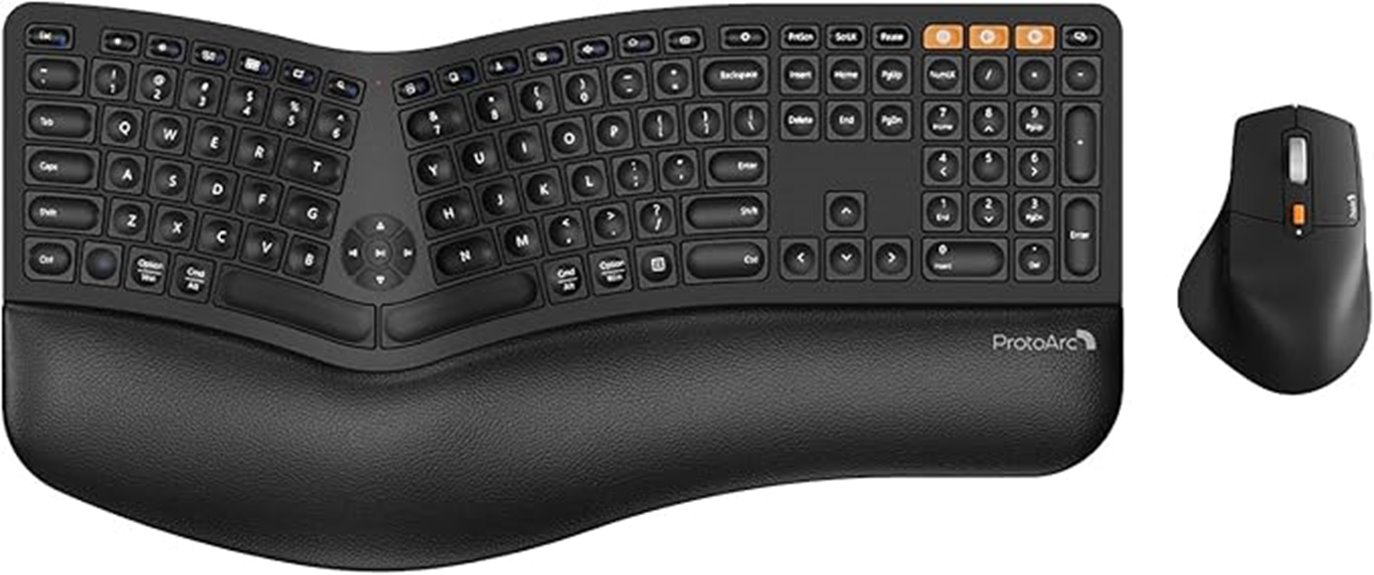 wireless ergonomic keyboard mouse