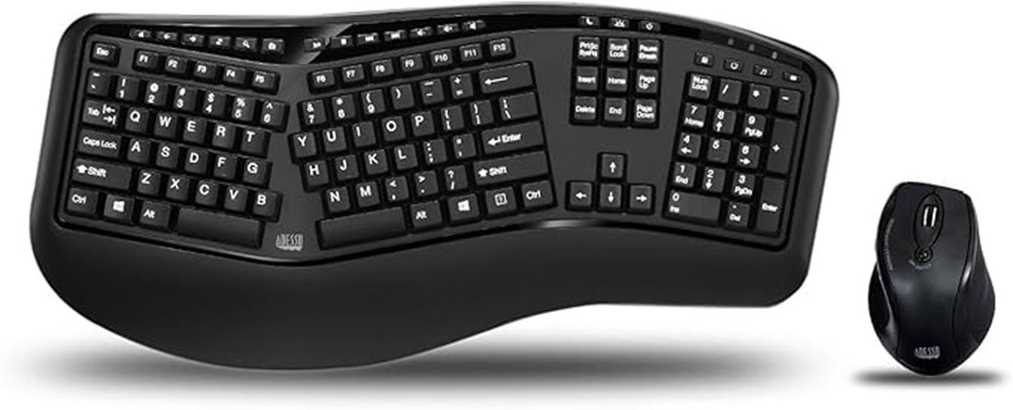 wireless ergonomic keyboard mouse