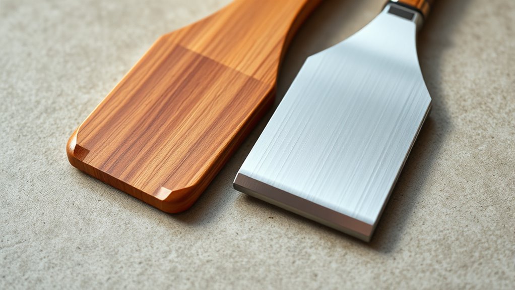 wooden versus metal scrapers