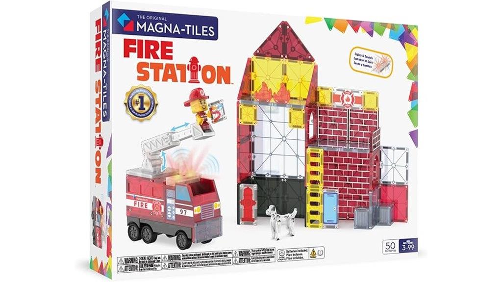 fire station magnetic building set