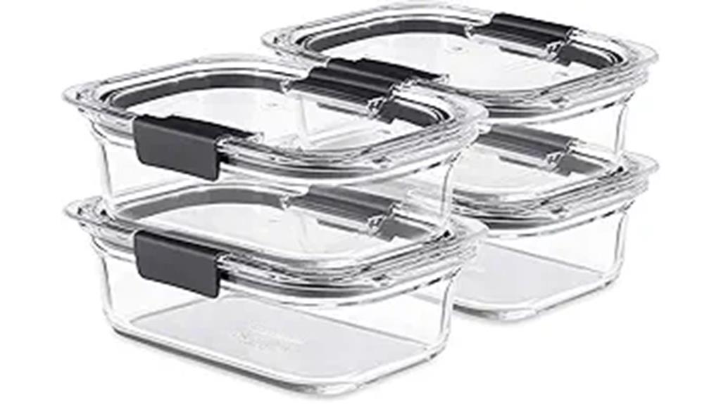glass 4 piece storage