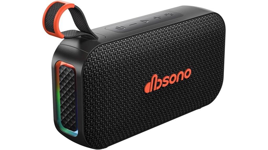 portable bluetooth speaker with rgb lightshow and 30h playtime