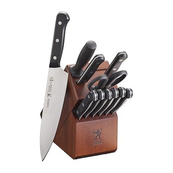 Henckels 12-Piece Sharp Knife Set with Walnut Handle