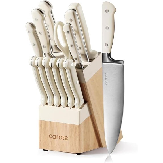 CAROTE 14-Piece High Carbon Stainless Steel Knife Set