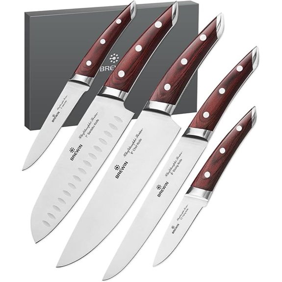 Brewin CHEFILOSOPHI Japanese Chef Knife Set (5 Pieces)