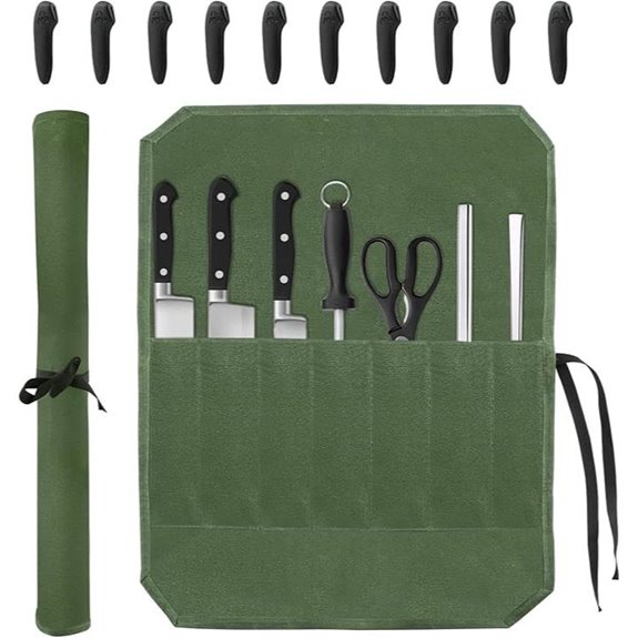 Chef Knife Roll Bag with 7 Slots and Tip Protectors