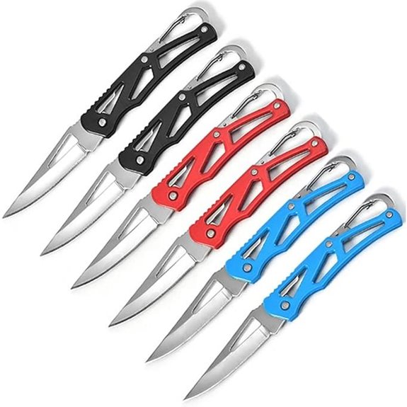 Stainless Steel Folding Knife Set with Key Ring (6 Pack)