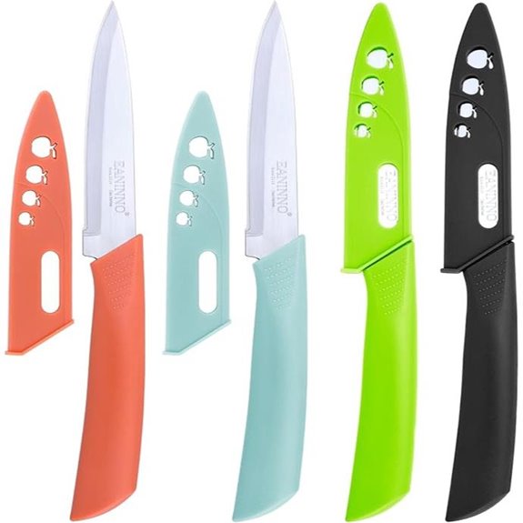 Paring Knife Set with Sheath Stainless Steel Ergonomic