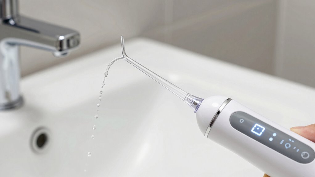 adjust water flossing pressure