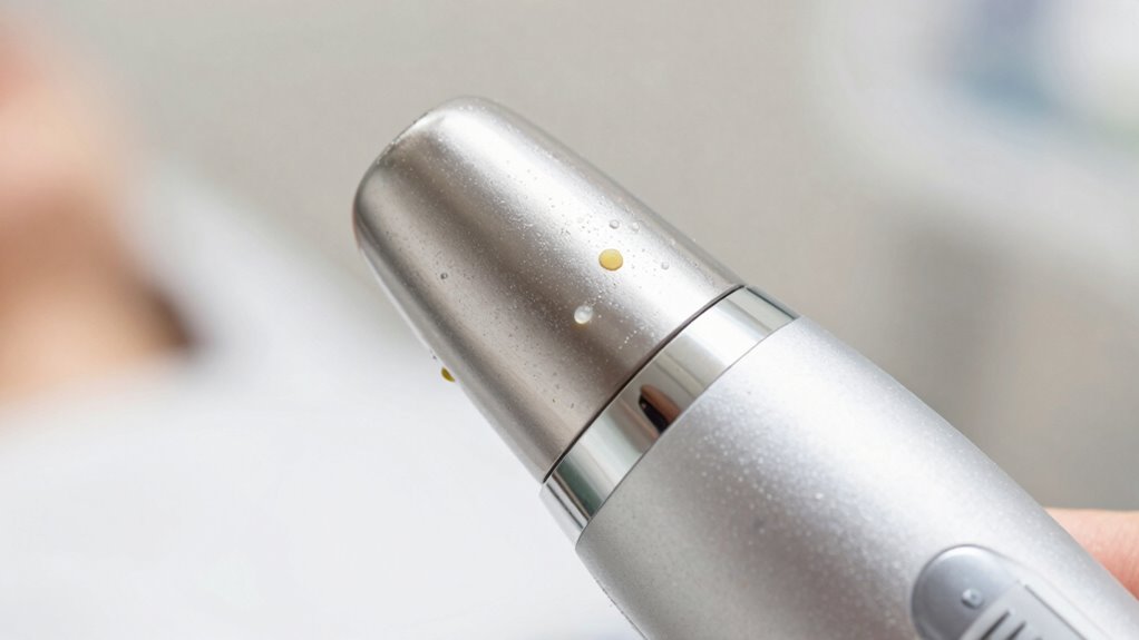 device shows visible residue buildup