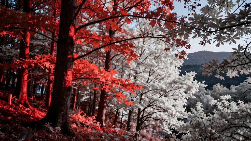 red versus near infrared wavelengths