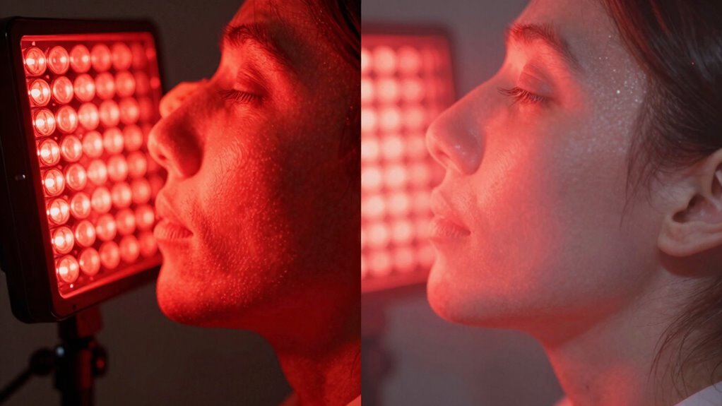 red versus near infrared wavelengths