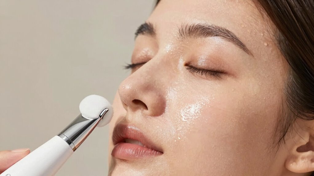 use ultrasonic skin scrubber weekly